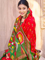 Thumbnail for Anaita Red Silk Saree With Blouse Piece - Distacart