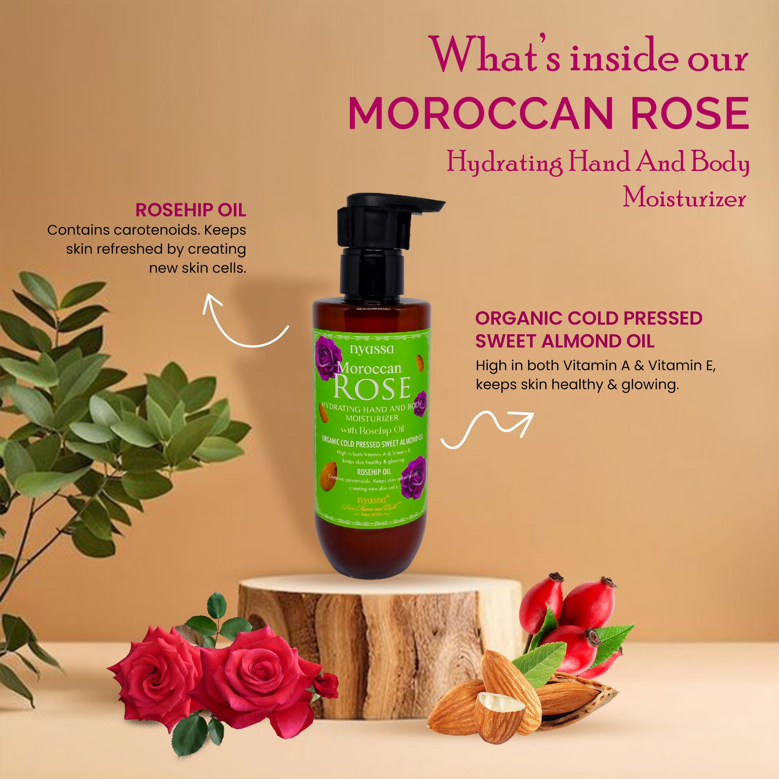 Nyassa Moroccan Rose Hand And Body Moisturizer - Dista