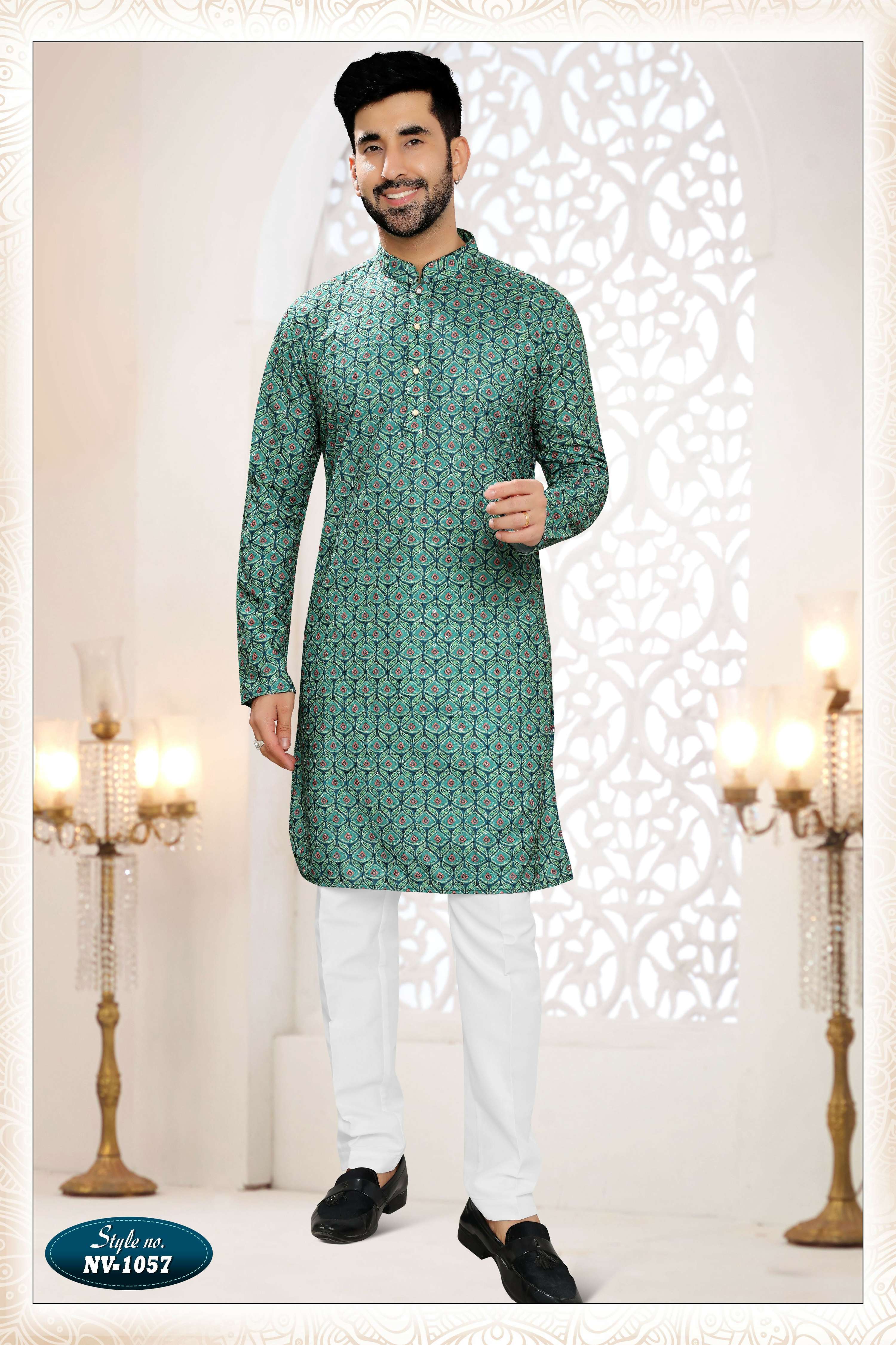 Joban Fashion Men's Green Straight Rayon Thread And Sequence Embroidery All Over Kurta Set - Distacart