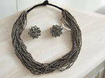 Thumbnail for Inhanns Vibrant Handmade 20 Layers Beaded Necklace With Matching Earrings - Gray - Distacart