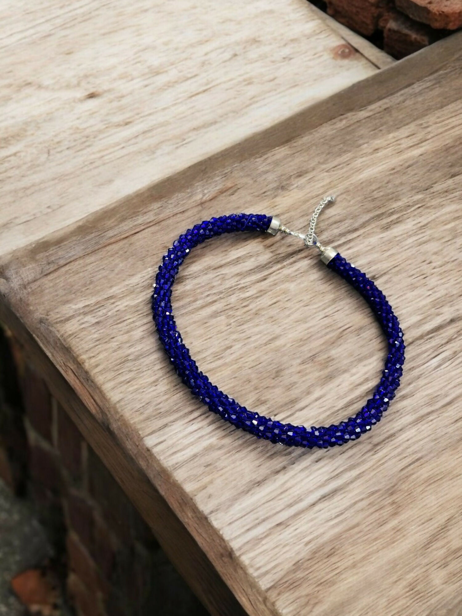 Inhanns Noor-E-Jalwa – Handmade Crystal Bead Necklace -Adjustable - Blue Only Necklace - Distacart