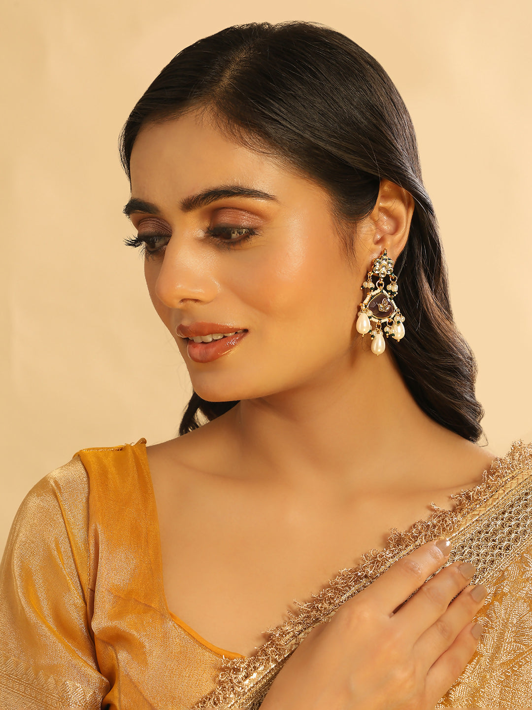 Nuyug 22K Gold Plated Ruby Grace Earrings