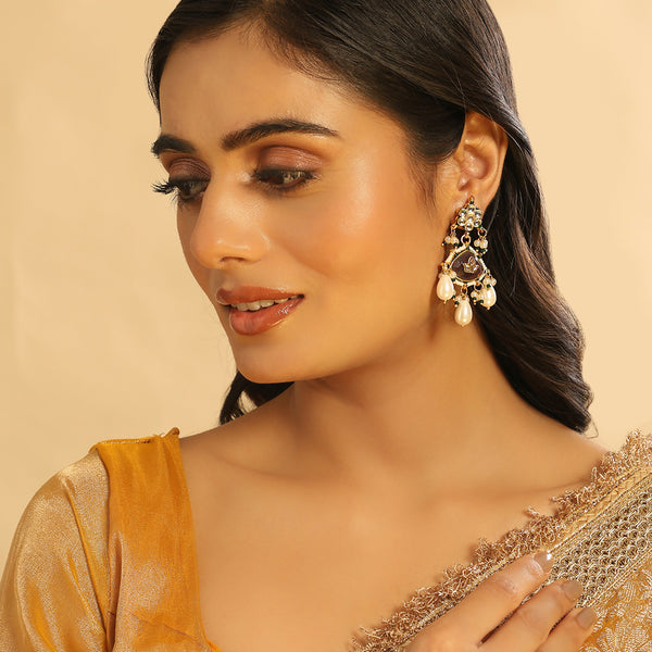 Nuyug 22K Gold Plated Ruby Grace Earrings