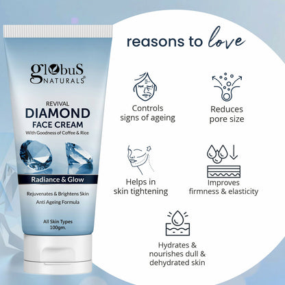 Globus Naturals Revival Diamond Face Cream, Suitable For All Skin Types - Distacart