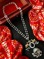 Thumbnail for Joban Fashion Black Brass Dual Tone Pendant Beaded Chain Necklace