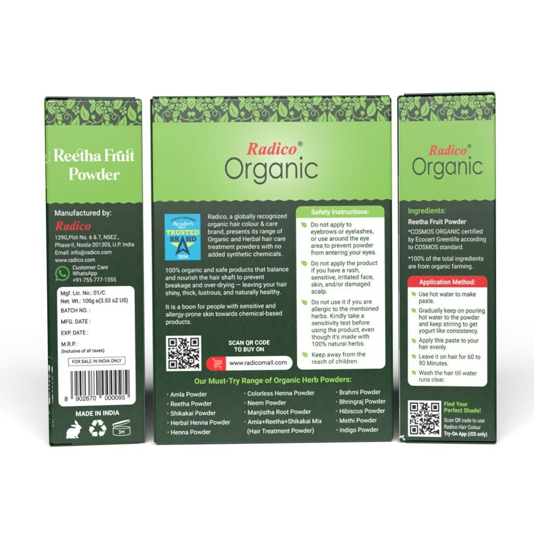 Radico Organic Reetha Hair Treatment Powder