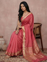 Thumbnail for Shree Shyam Fashion Maroon Cotton Saree - Distacart