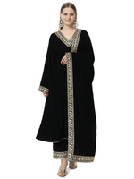 Thumbnail for Fab Fashion Black Velvet Lace Suit Full Set
