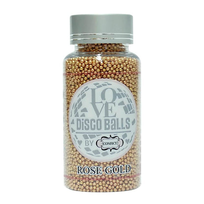 confect rose gold disco balls sprinkles 2 mm 120 gms