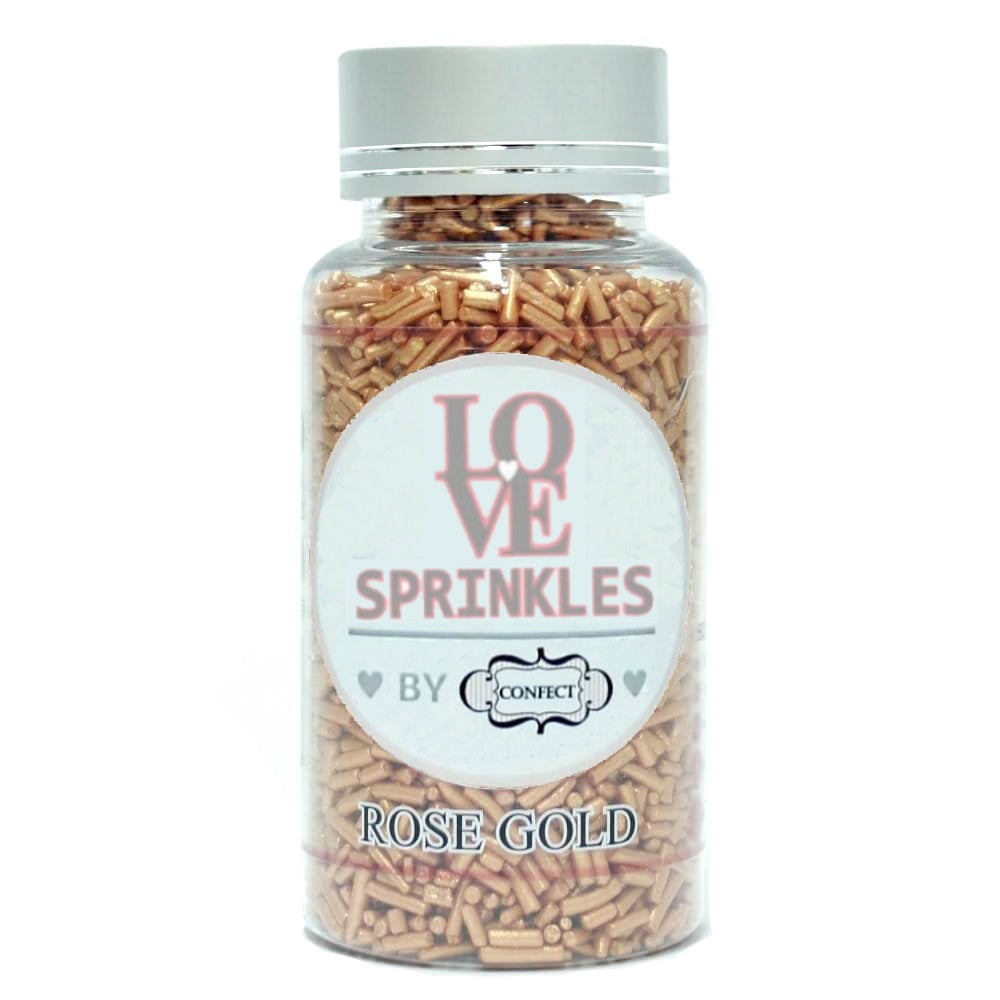 confect rose gold vermicelli sprinkles 100 gms