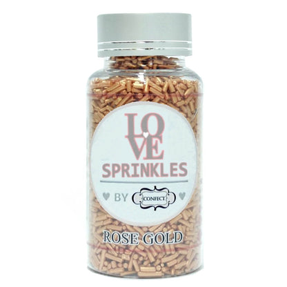 confect rose gold vermicelli sprinkles 100 gms