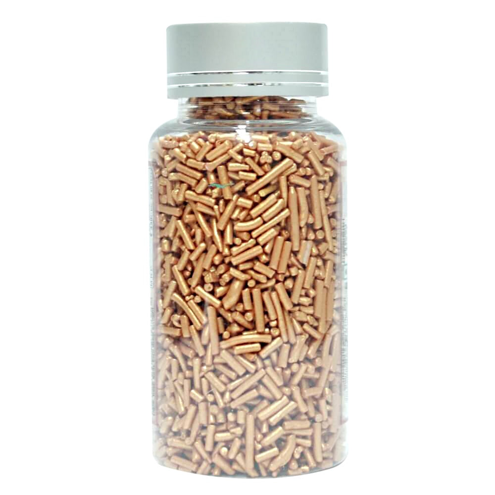 confect rose gold vermicelli sprinkles 100 gms