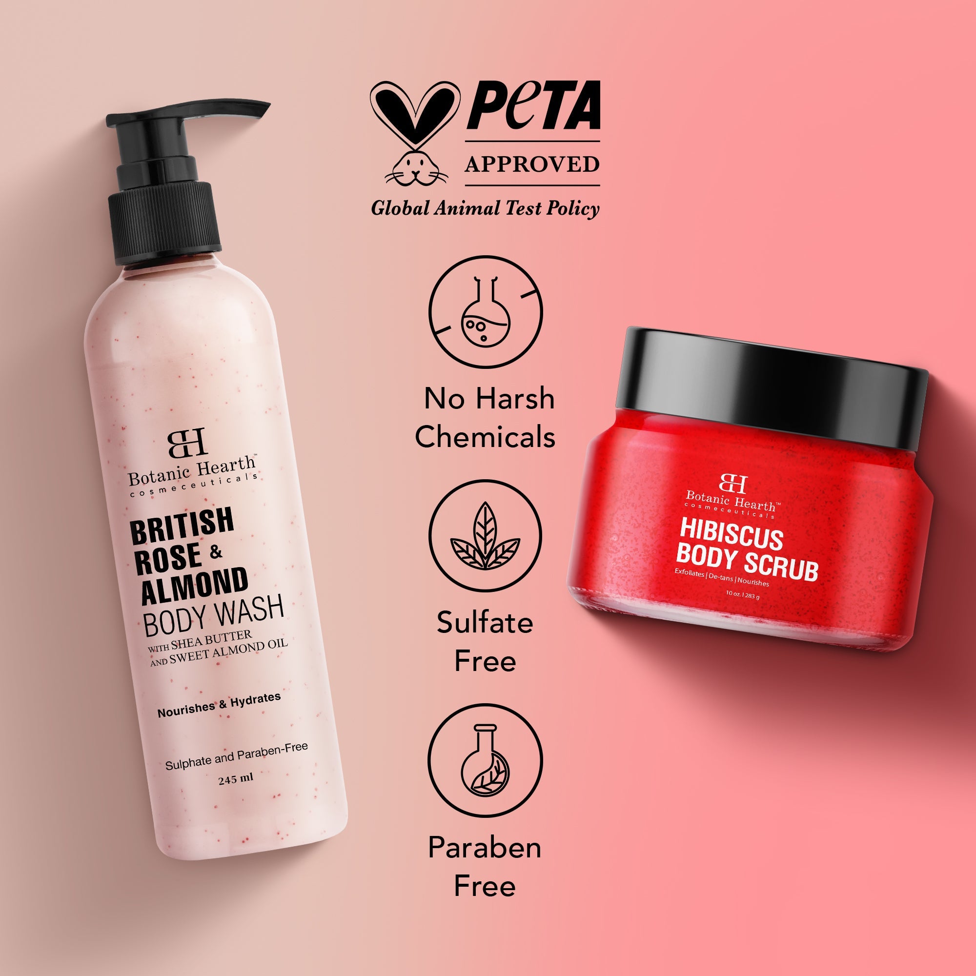 Botanic Hearth British Rose & Almond Body Wash - Distacart
