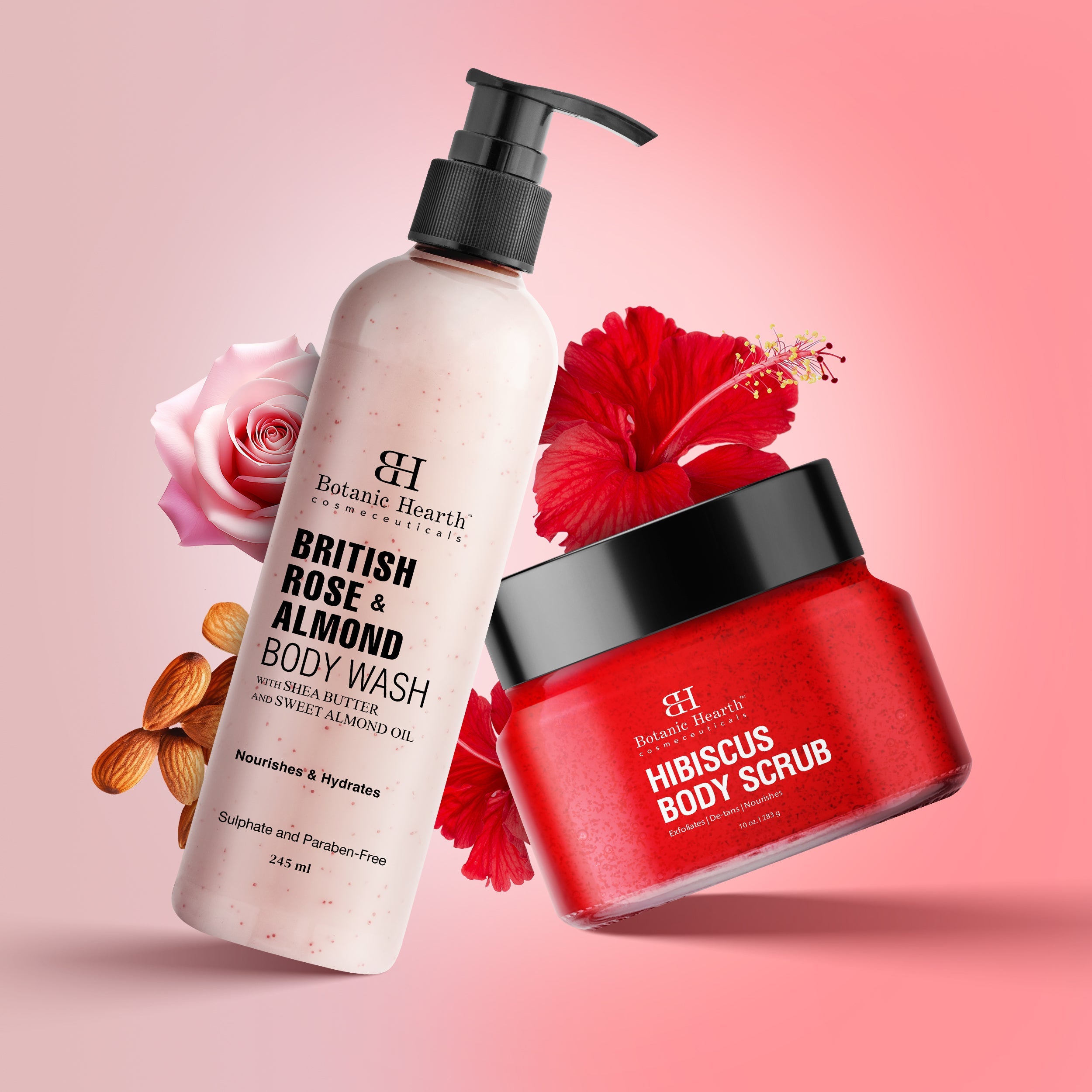 Botanic Hearth British Rose & Almond Body Wash - Distacart