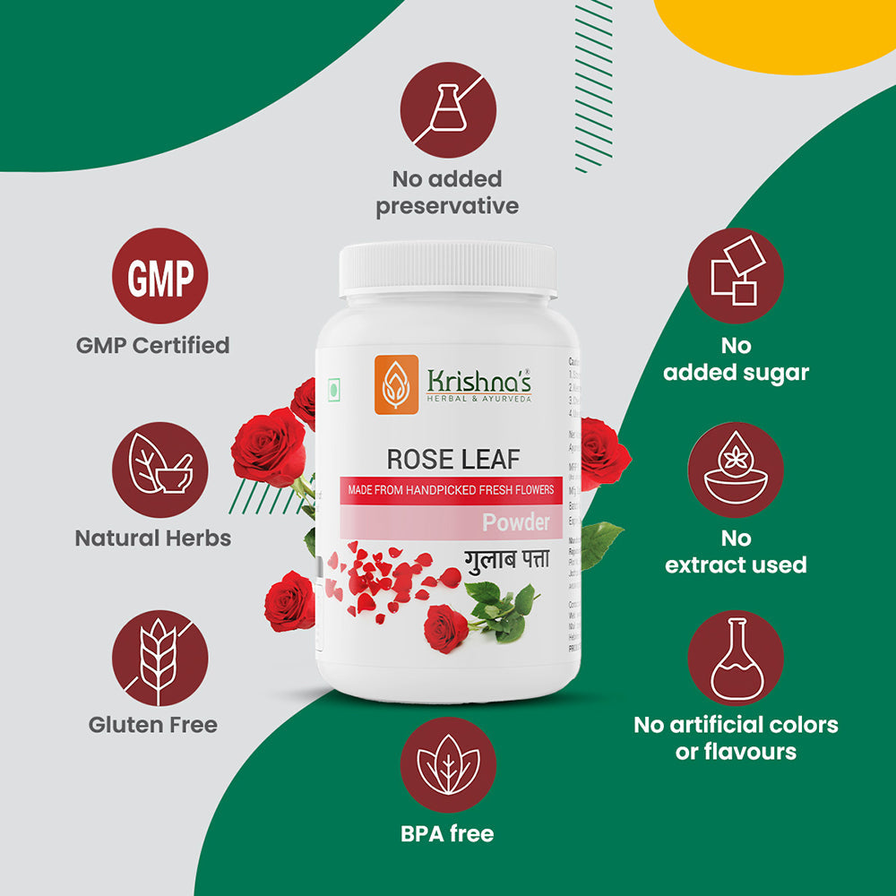 Krishna'S Herbal & Ayurveda Rose Leaf Powder - Distacart