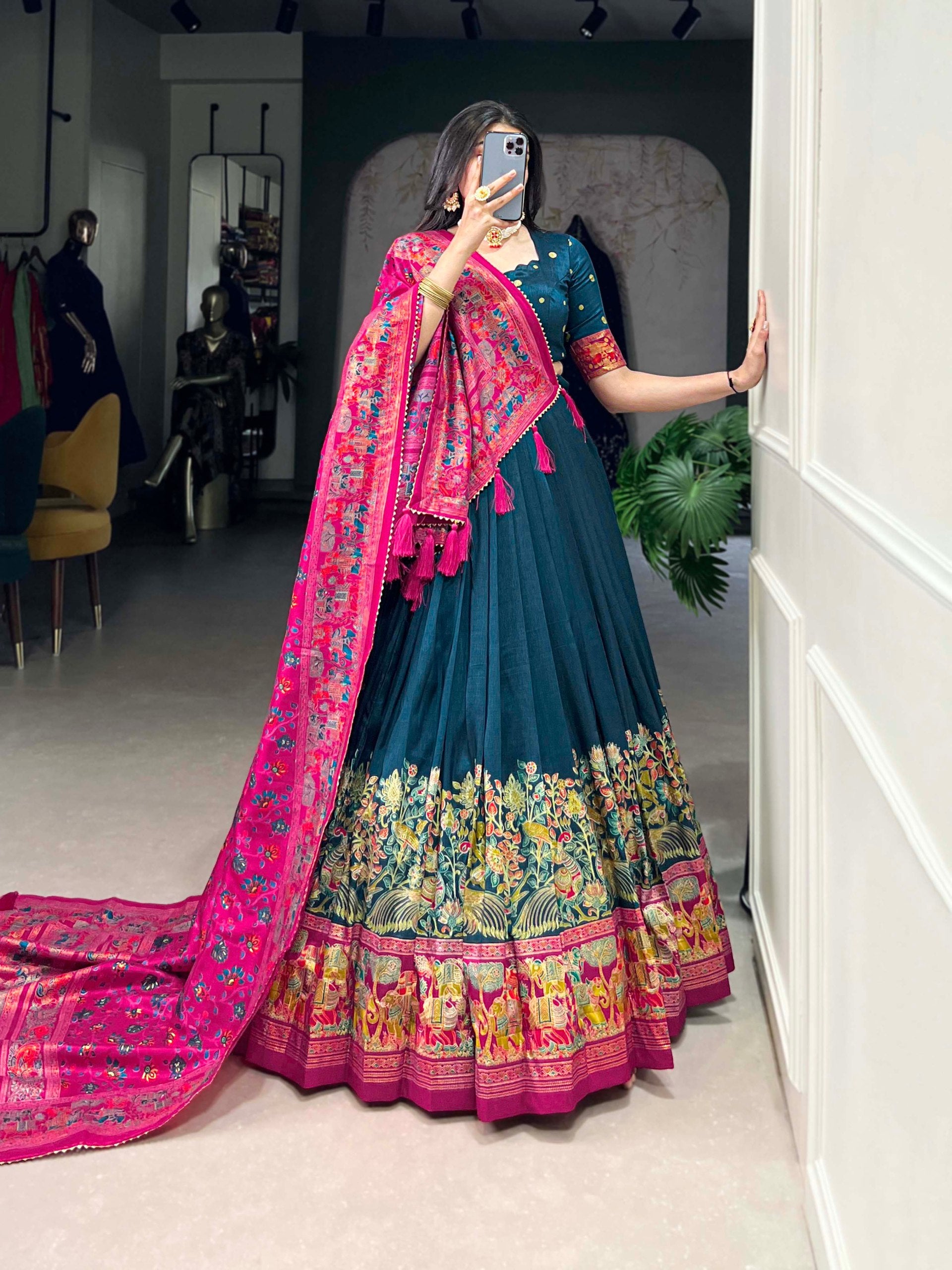 Lehenga Mart Designer Wedding Lehenga Choli For Women - Blue - Distacart