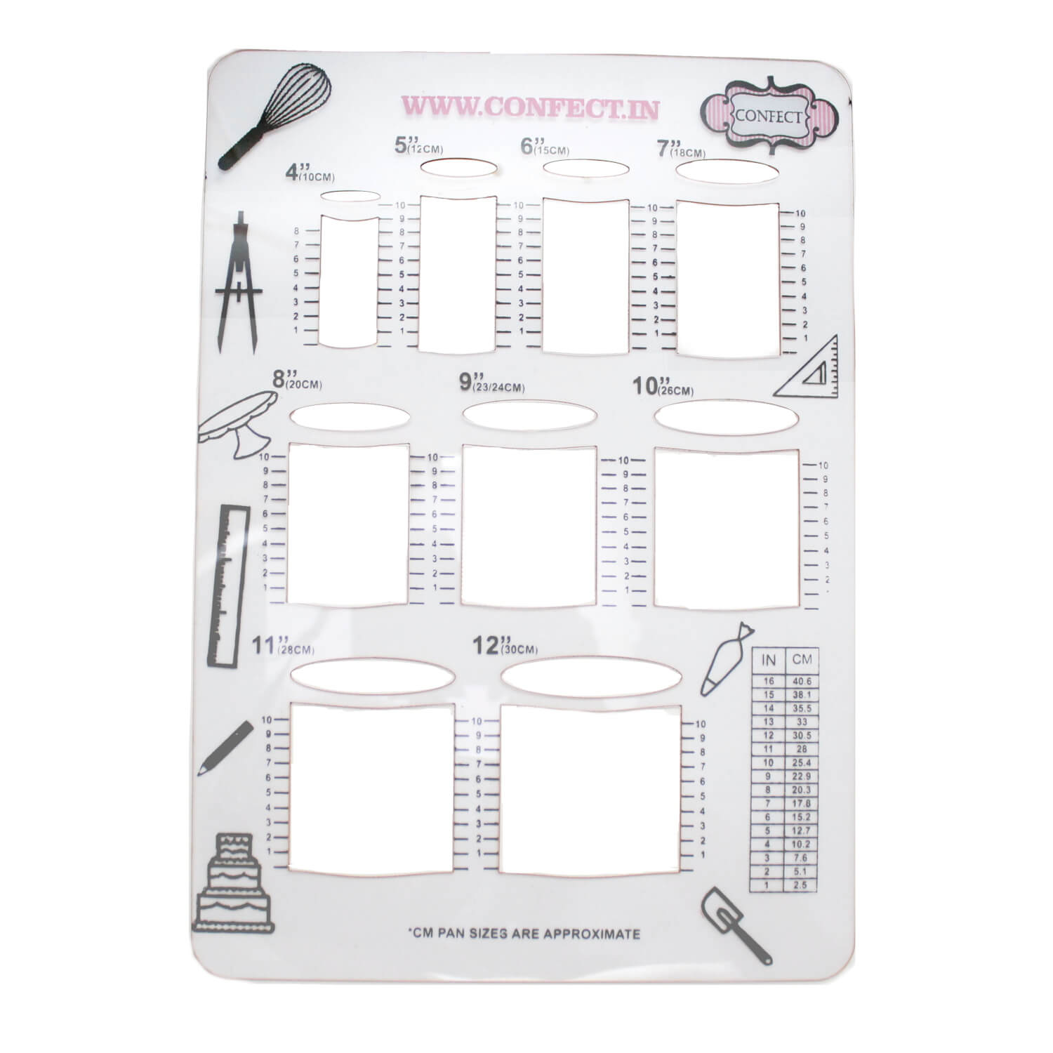 round cake sketching stencils