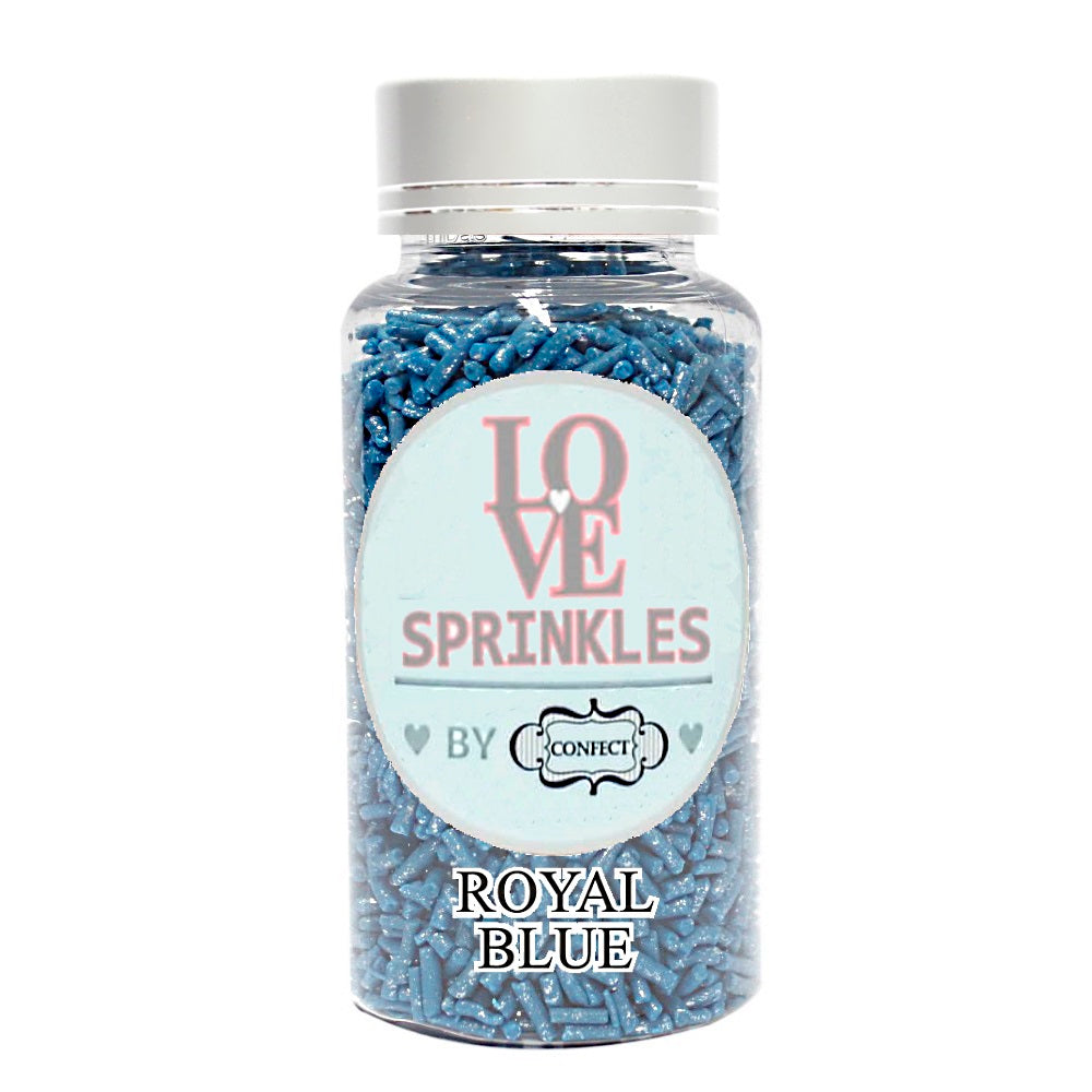 confect royal blue vermicelli sprinkles 90 gms