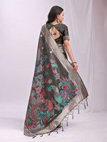 Thumbnail for Astita Linen Cotton Grey Saree