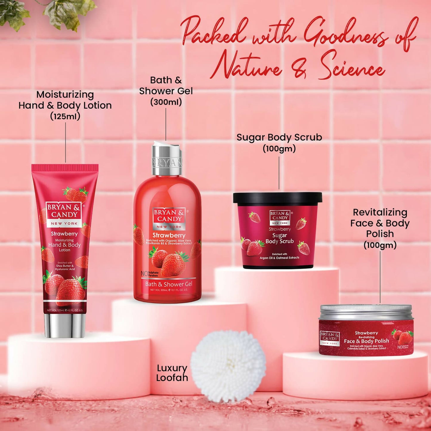 Bryan & Candy Strawberry Bath Tub Kit Gift Set For Women & Men - Distacart