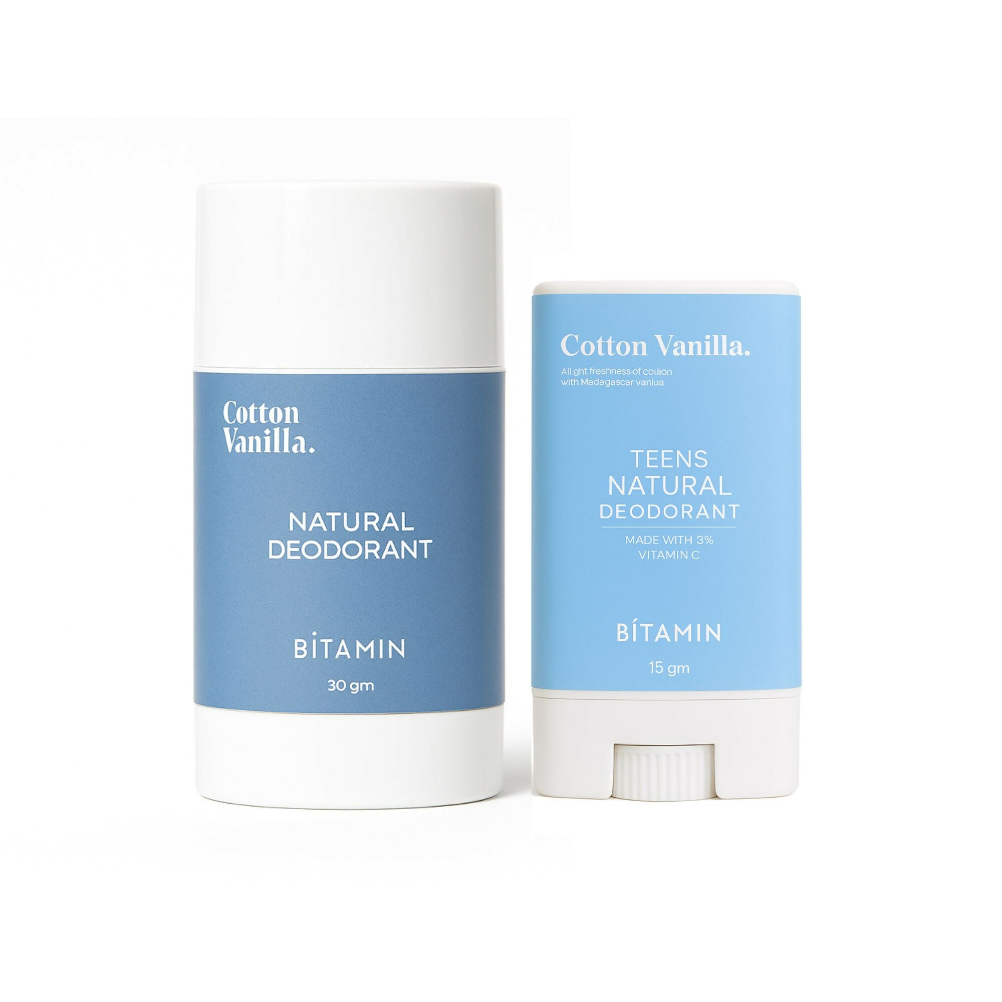 Bitamin Natural Deodorant Cotton Vanilla Teens, Cotton Vanilla Roll On Mom & Daughter Pack - Distacart