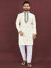 Anaita White Embroidered Silk Straight Kurta - Distacart