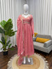 Prazu Fashion Dusty Rose Pink Fendy Silk Thread Sequence Anarkali Suit - Distacart
