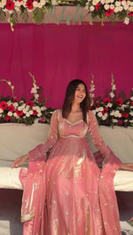 Thumbnail for Prazu Fashion Dusty Rose Pink Fendy Silk Thread Sequence Anarkali Suit