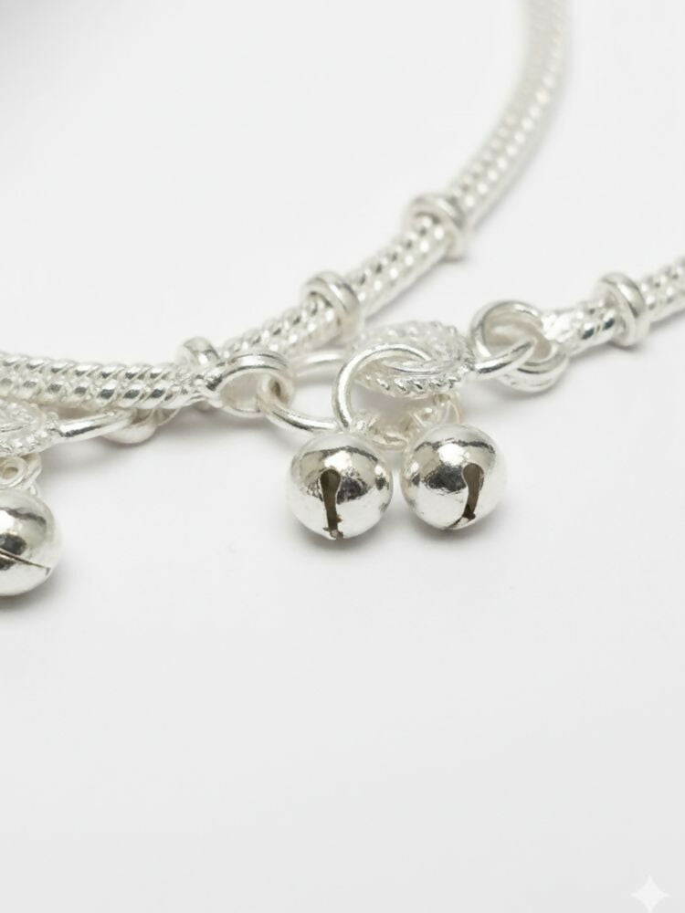 NVR Women Set of 2 Silver Plated Anklet - Distacart