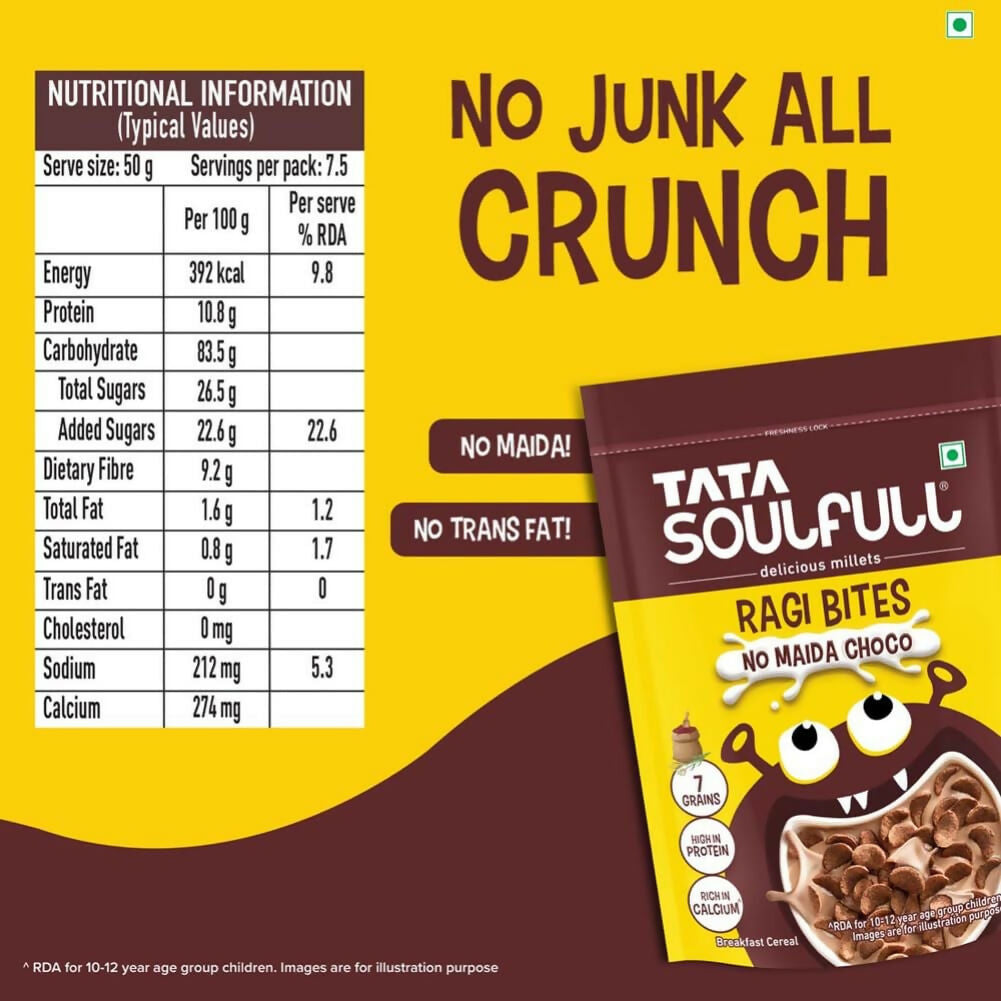 Tata Soulfull Ragi Bites Breakfast Cereals - No Maida Choco - Distacart