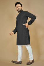 Thumbnail for Anaita Black Embroidered Rayon Straight Kurta - Distacart