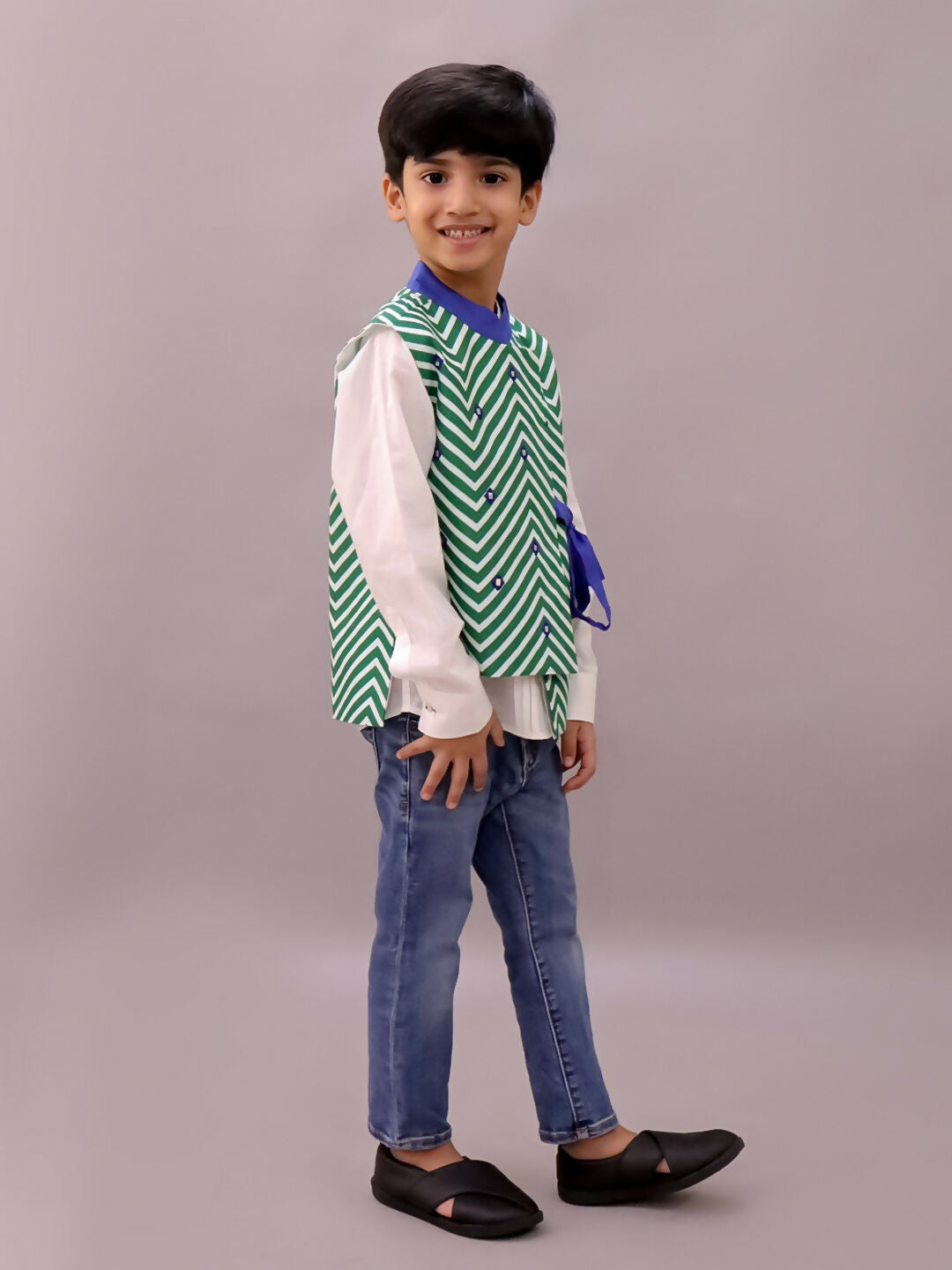 Lil Drama Shor-Gul Green Jacket For Boys