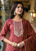 Yufta Rust Floral Sequins_Work Kurta Sharara With Dupatta Set - Distacart