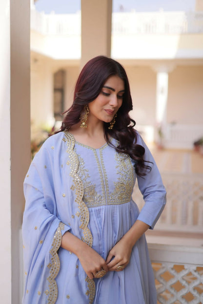 Teeya Creation Womens New Mul Chanderi With Beads Embroidery-Work Kurta Set - Dista