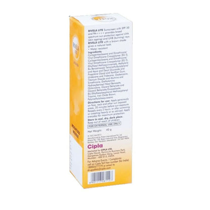 Cipla Rivela Lite Weightless Mousse Broad Spectrum UVA/UVB Sunscreen, Bronze SPF 50+ - Distacart