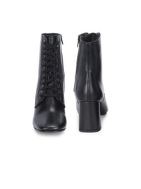 Thumbnail for Delize Women Round Toe Block-Heeled Winter Lace-Ups Boots