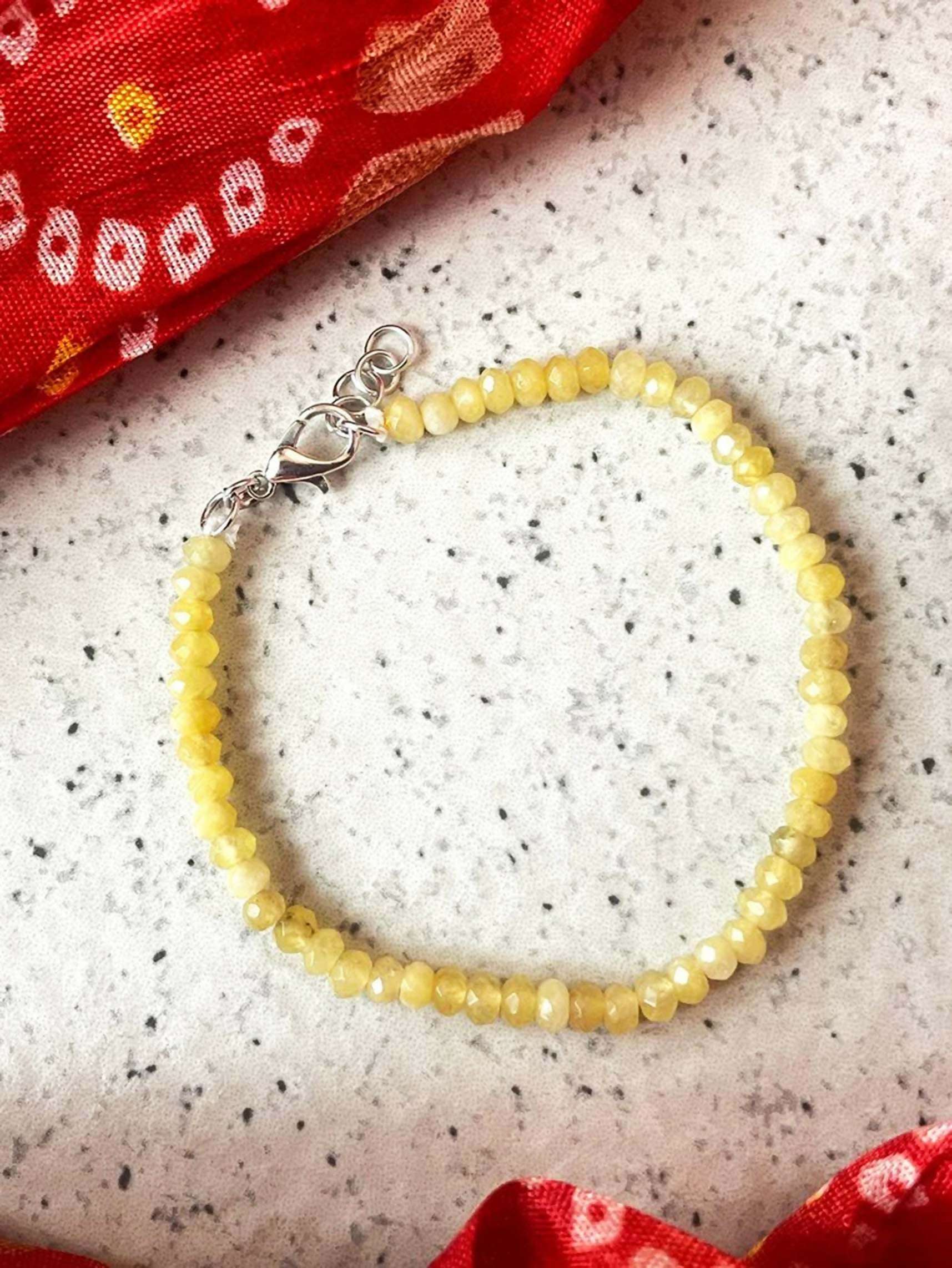 Joban Fashion Light Yellow Glass Glass Beads Trendy Bracelets