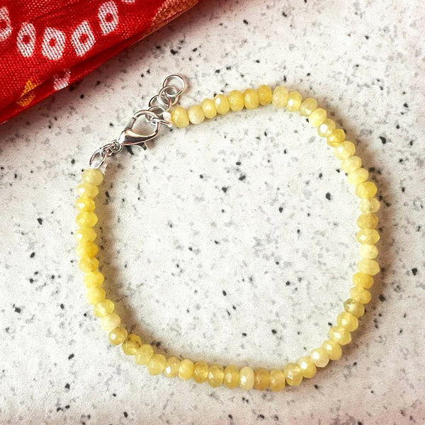 Joban Fashion Light Yellow Glass Glass Beads Trendy Bracelets