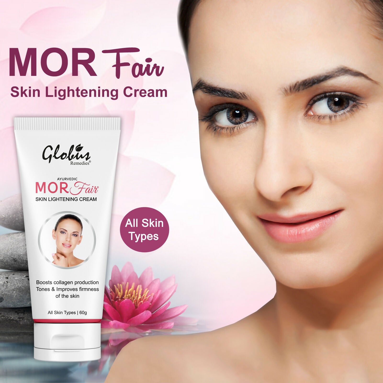 Globus Remedies Mor Fair Skin Lightening Cream, Enriched with Papaya & Orange
