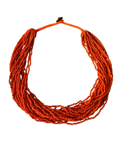 Inhanns Handmade Beaded Multilayer Necklace, 20 Layers - Orange - Distacart