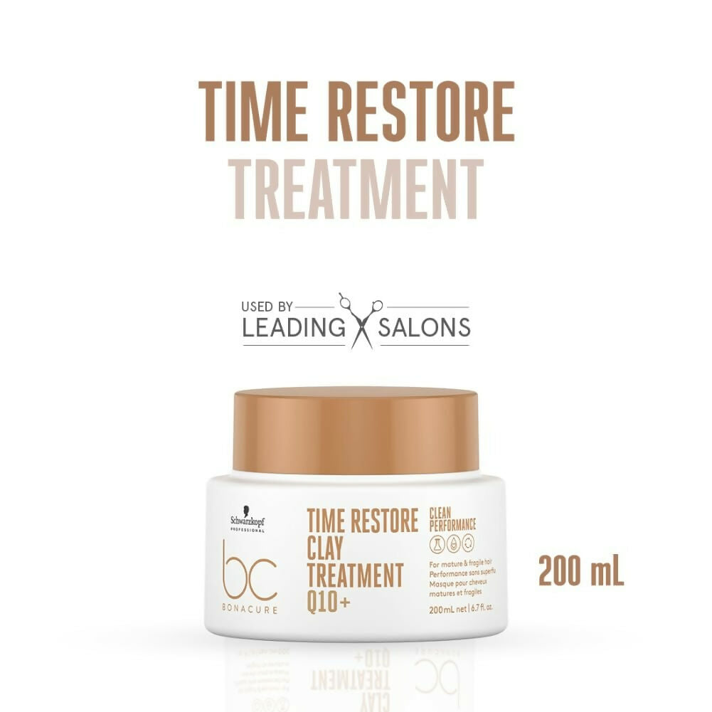 Schwarzkopf Professional Bonacure Time Restore Clay Treatment Q10+ Hair Mask - Distacart