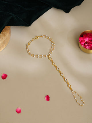 Ruby Raang Gold Kundan Haath Phool