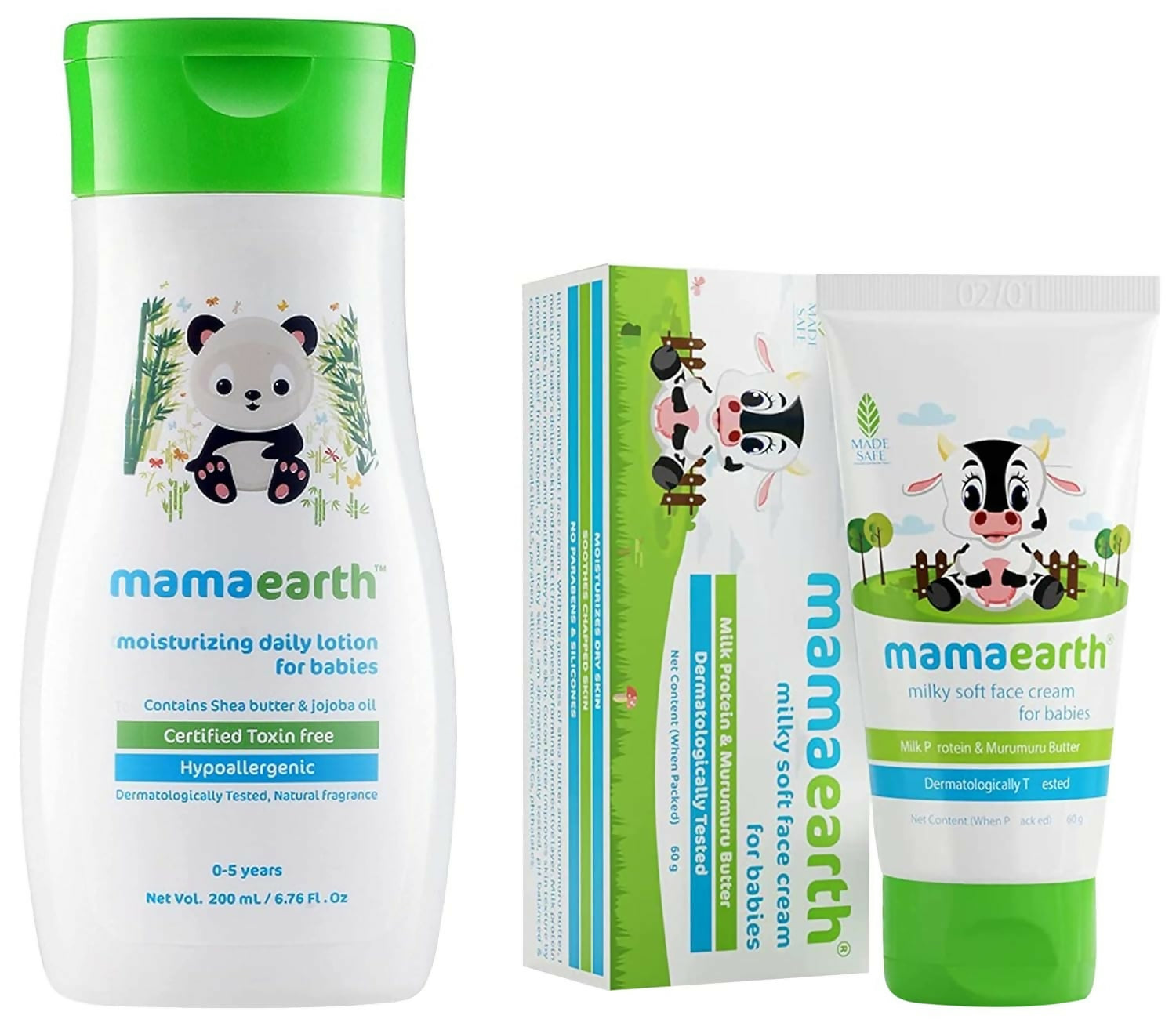 Mamaearth Daily Moisturizing Lotion & Milky Soft Natural Baby Face Cream for Babies - Distacart