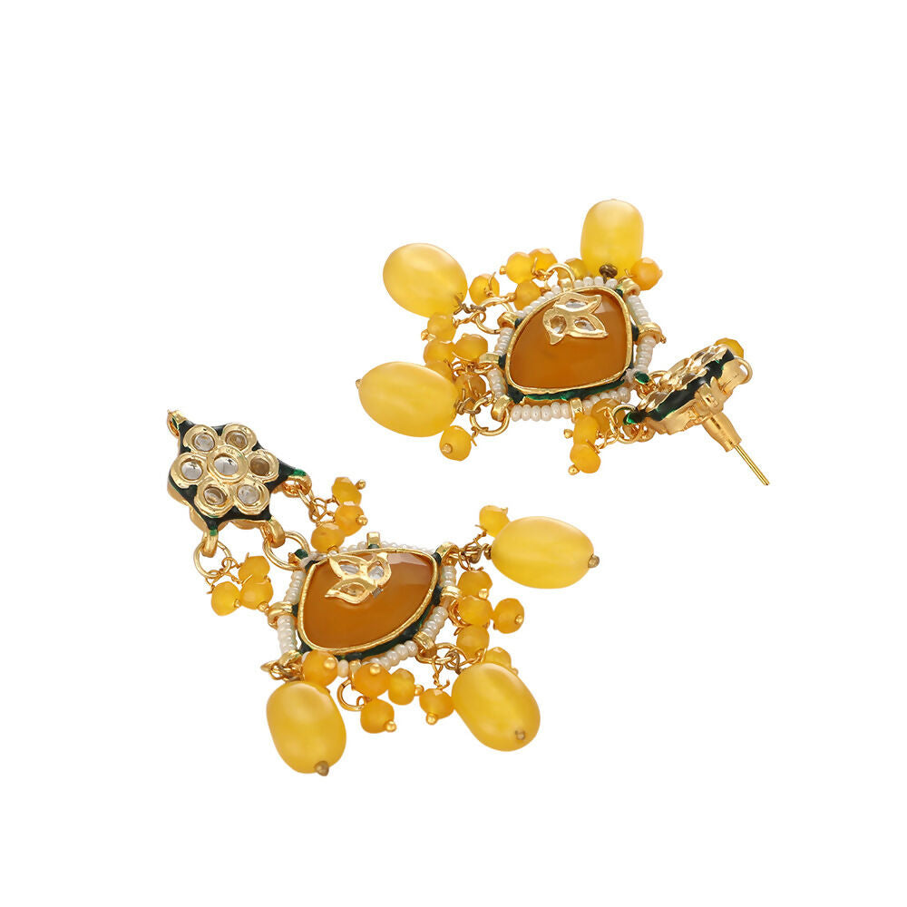 Nuyug Amber Glory Ethnic Earrings & Maang Tikka Set