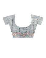 Thumbnail for Teeya Creation Sky Color Twill Net Heavy Work Saree - Distacart