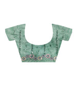 Thumbnail for Teeya Creation Teal Color Twill Net Heavy Work Saree - Distacart