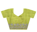 Thumbnail for Teeya Creation Lemon Yellow Color Gold Crush Embroidery Work Saree - Distacart