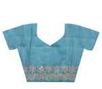 Thumbnail for Teeya Creation Sky Color Gold Crush Embroidery Work Saree - Distacart