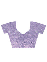 Thumbnail for Teeya Creation Lavender Color Silver Tissue Silk Embroidery And Mirror Work Saree - Distacart