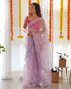 Teeya Creation Light Purple Color digital print with embroidery work saree - Distacart